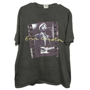 Vintage Eric Clapton T Shirt JVC Presents Concert Graphic Black Cotton‎ Mens XL